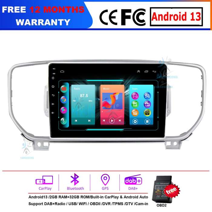 For Kia Sportage 4 QL 2016-2019 Car Radio Multimedia Video Navigation GPS Stereo