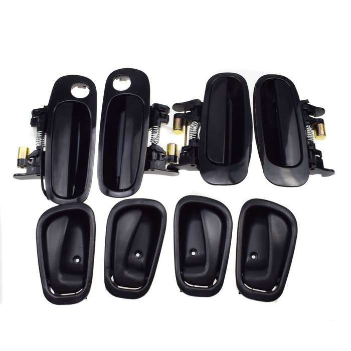 Front Rear Black Outside Black Inside Door Handle 8Pcs For Toyota Corolla 98-02