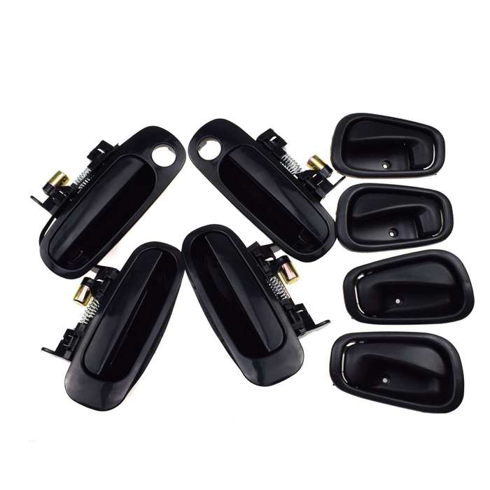 Front Rear Black Outside Black Inside Door Handle 8Pcs For Toyota Corolla 98-02