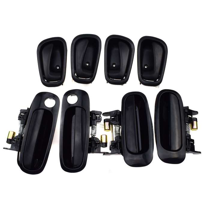 Front Rear Black Outside Black Inside Door Handle 8Pcs For Toyota Corolla 98-02