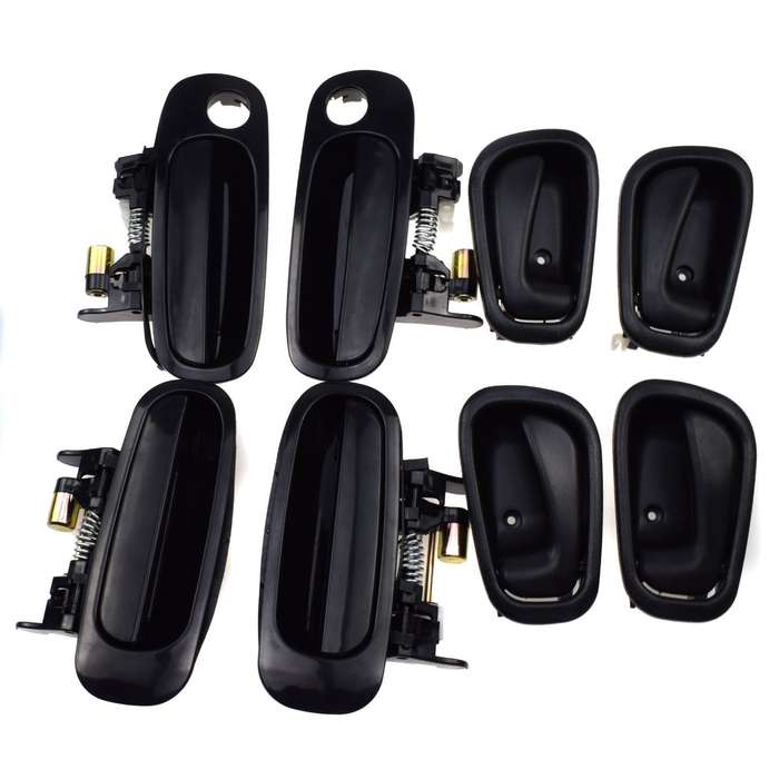 Front Rear Black Outside Black Inside Door Handle 8Pcs For Toyota Corolla 98-02