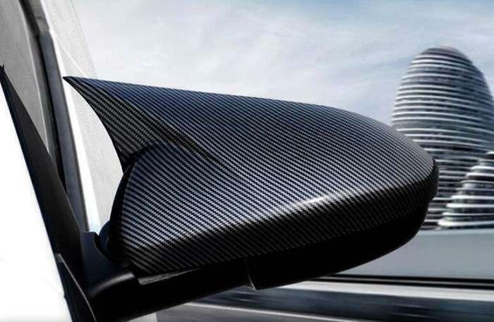 For Chevrolet Cruze 10-15 Carbon Fiber Horns Rear View Side Door Mirror Cover 2*