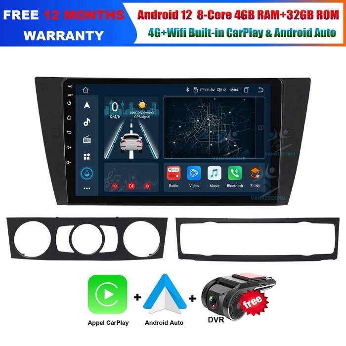 For BMW 3 Series E90 E91 E92 E93 Car Radio Head Unit GPS Sat Nav DSP Android 12