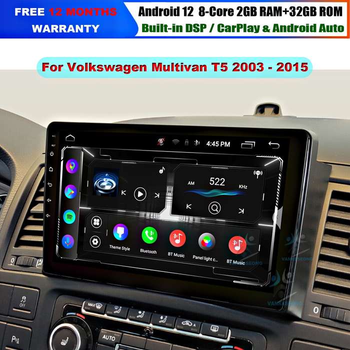 For VW T5 Multivan Autoradio Navigation GPS Bluetooth Android Auto CarPlay DAB+