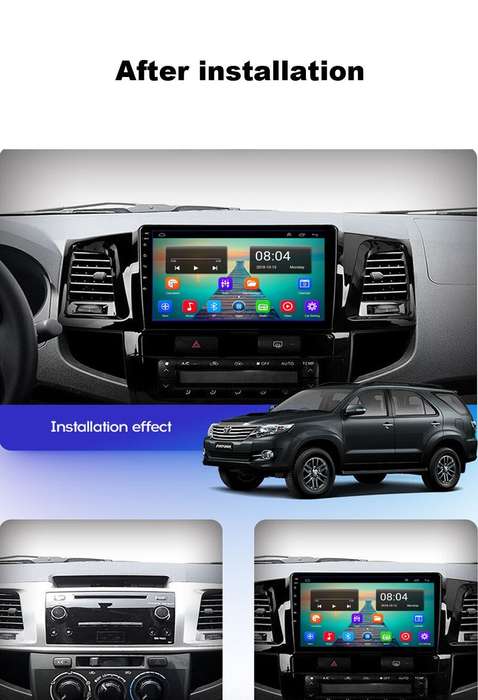 For Toyota Hilux Fortuner 2008-2014 Android 13 CarPlay Head Unit Radio GPS Navi