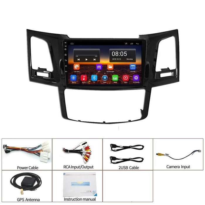 For Toyota Hilux Fortuner 2008-2014 Android 13 CarPlay Head Unit Radio GPS Navi