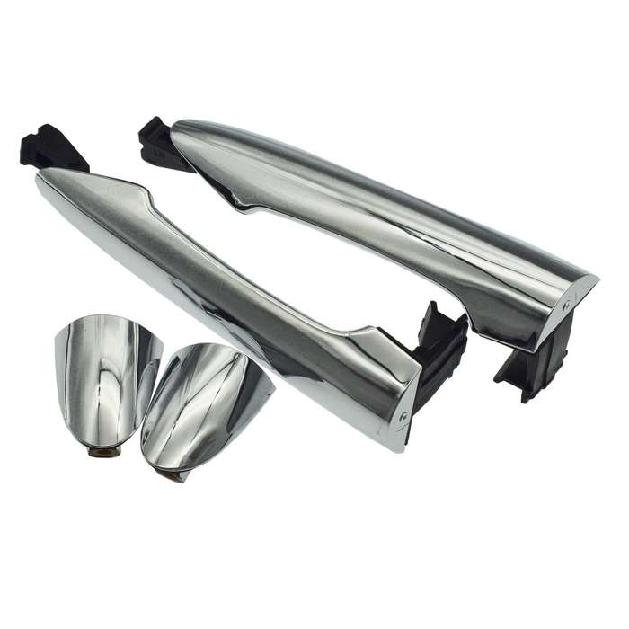 Rear Left &amp; Right Exterior Door Handles Chrome Pair For Kia Picanto 2011-2016