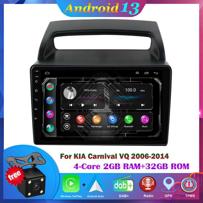 For Kia Carnival 2006-2014 DAB+ Android Auto Radio GPS Navigation BT CarPlay+Cam