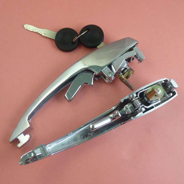A Pair Exterior Door Handles With Key For VW Beetle Karmann Ghia 113837205M