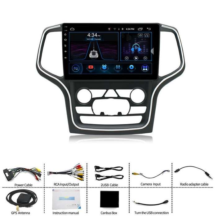 10.1" CarPlay Android GPS Navigation For Jeep Grand Cherokee 2013-2020 Autoradio