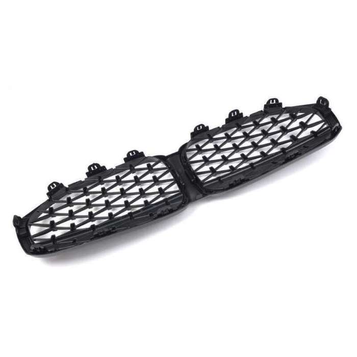 For BMW X1 F48 F49 LCI 2020-2023 Front Kidney Center Diamond Metor Grille Black
