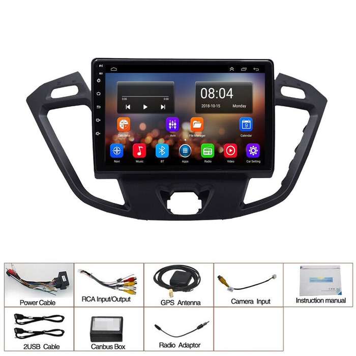 Car Video Navigation GPS Wifi Stereo Android12 For Ford Transit Custom 2013-2018