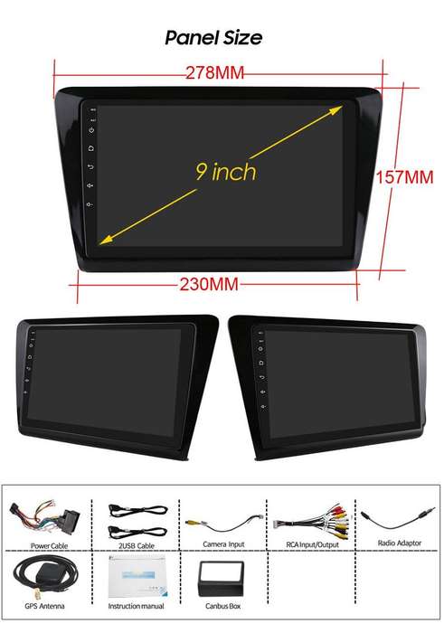 9" Android Autoradio CarPlay GPS Navigation DAB+DSP BT For Skoda Rapid 2013-2017