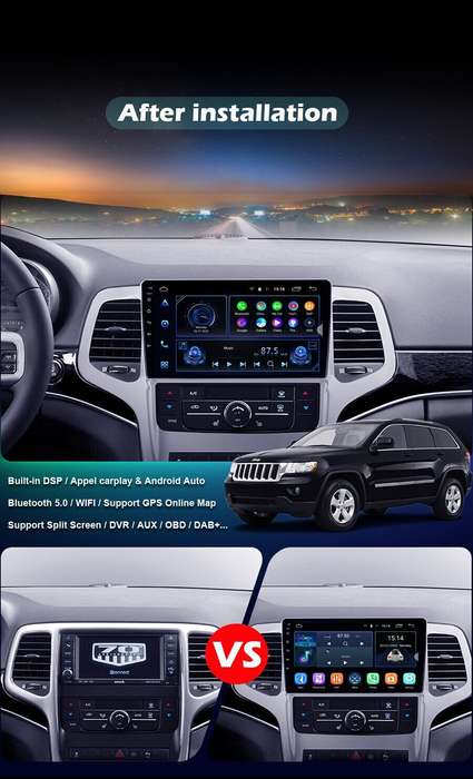 Android Auto Car Radio for Jeep Grand Cherokee WK2 2010-2013 GPS Stereo Sat Navi