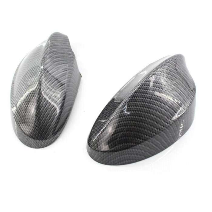 1 Pair Car Carbon Fiber Side Mirror Cover Cap Set For 05-07 BMW E90 Add On Style