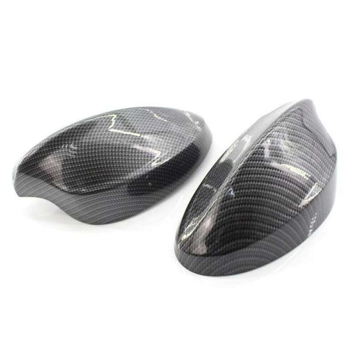 1 Pair Car Carbon Fiber Side Mirror Cover Cap Set For 05-07 BMW E90 Add On Style