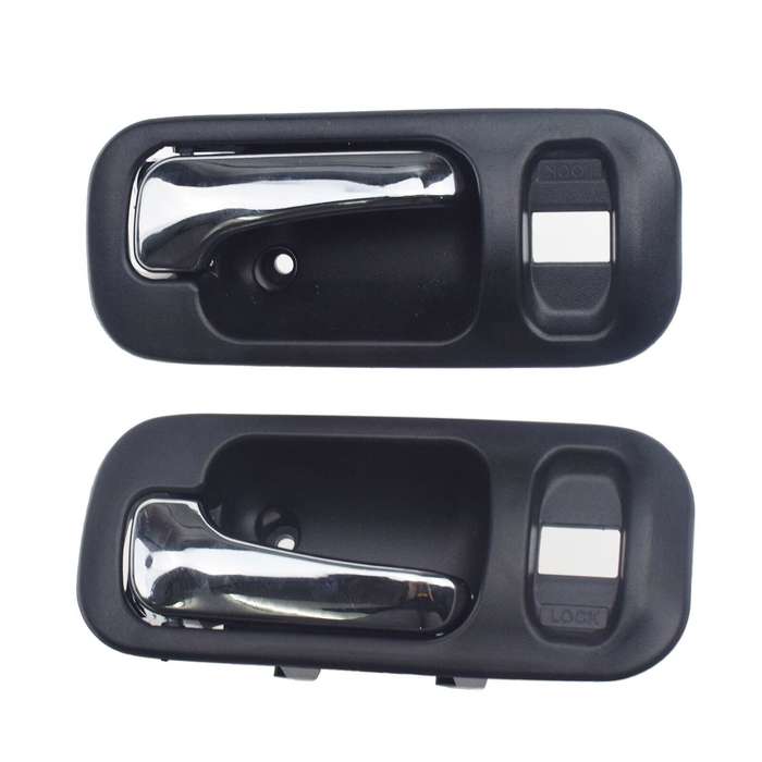 A Pair Chrome Black Inside Door Handles Rear Left &amp; Right For Honda CR-V Odyssey