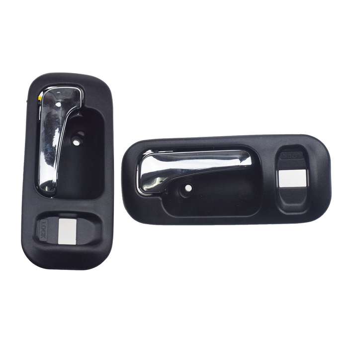 A Pair Chrome Black Inside Door Handles Rear Left &amp; Right For Honda CR-V Odyssey