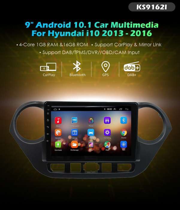 For Hyundai i10 2013-2016 Touch Screen Car Radio Head Unit GPS Wifi BT USB +DVR