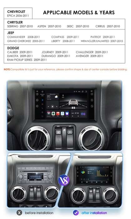Android 12 Car Stereo For Dodge Avenger Challenger 2009-2011 8-Core 4+64GB Radio
