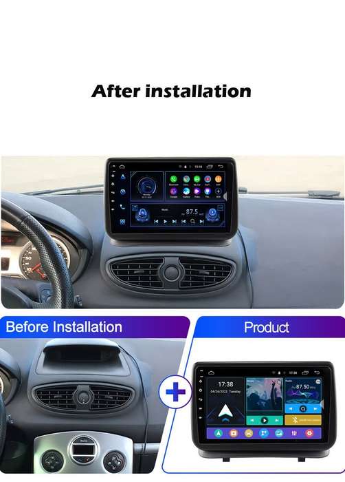 9" Android 12 GPS Navigation DAB Wifi Autoradio DSP For Renault Clio 3 2005-2014