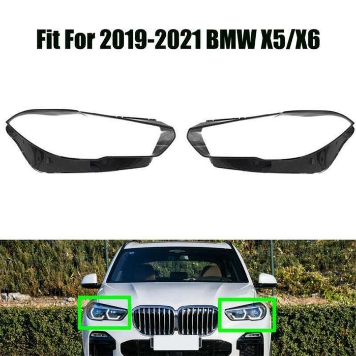 For 2019 2020 2021 BMW X5 X6 Headlight Clear Lens Left Right Cover