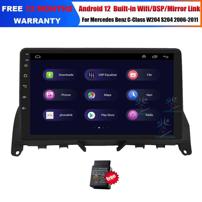Android Video DAB+Car Radio Stereo GPS For Mercedes C-Class W204 S204 2006-2011