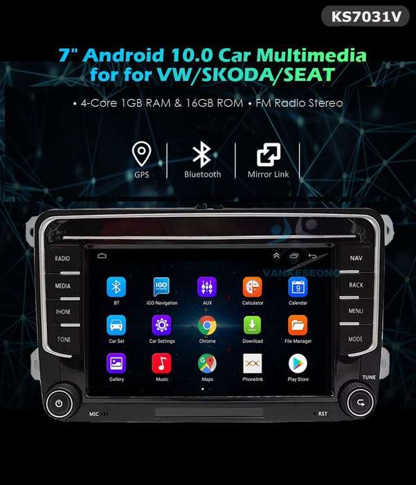 7"Double Din Android 12 Car Stereo Radio GPS SatNav DAB+for VW Golf MK5 MK6 Polo