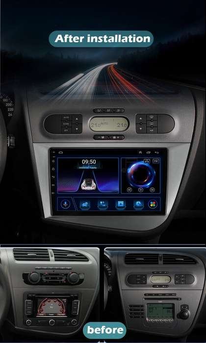 9" Android 13 Autoradio GPS Navigation Android Auto For Seat Leon MK2 2005-2012