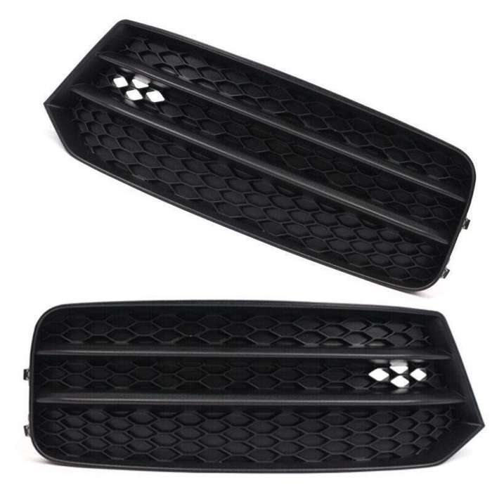 Front Bumper Fog Light Grille Cover For Audi A1 2016-2019 Black Pair