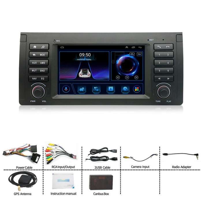 For BMW 5er E39 520i 523i Android13 CarPlay Autoradio 64GB Navigation GPS BT DAB