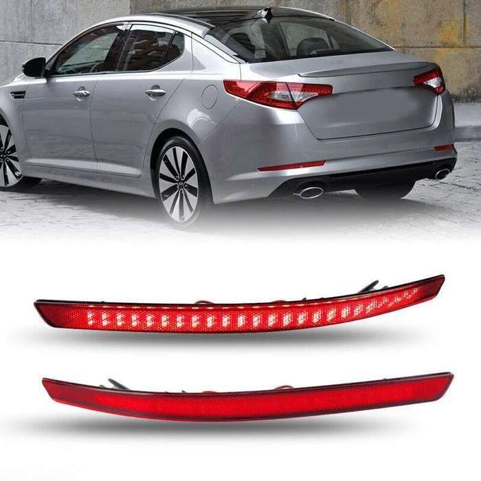 Pair LED Rear Bumper Reflector Lights For Kia K5 Optima 2011 12 2013 Brake Lamps