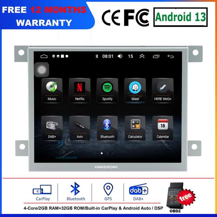 8.4" Android 13 GPS CarPlay DAB WIFI Autoradio For Jeep Grand Cherokee 2014-2022
