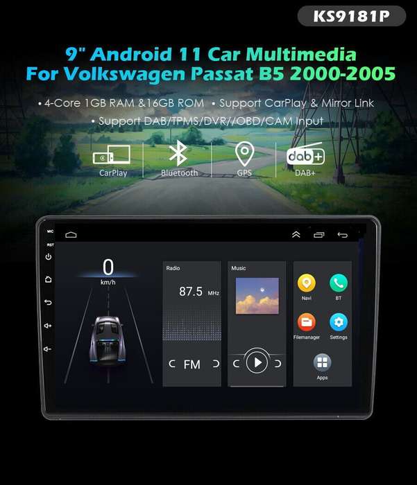 Car Radio For VW Polo MK3 MK4 Golf IV MK4 GPS Sat Nav Android 11 DAB+Stereo 9"BT