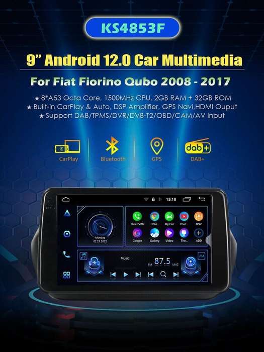 Android Autoradio Wifi GPS Navigation Touchscreen DAB For Citroen Nemo 2008-2017