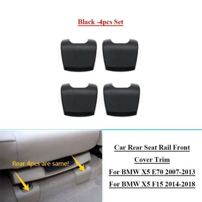 4x Car Rear Seat Rail Front Cover Trims For BMW X5 E70 07-13 X5 F15 14-18 Black