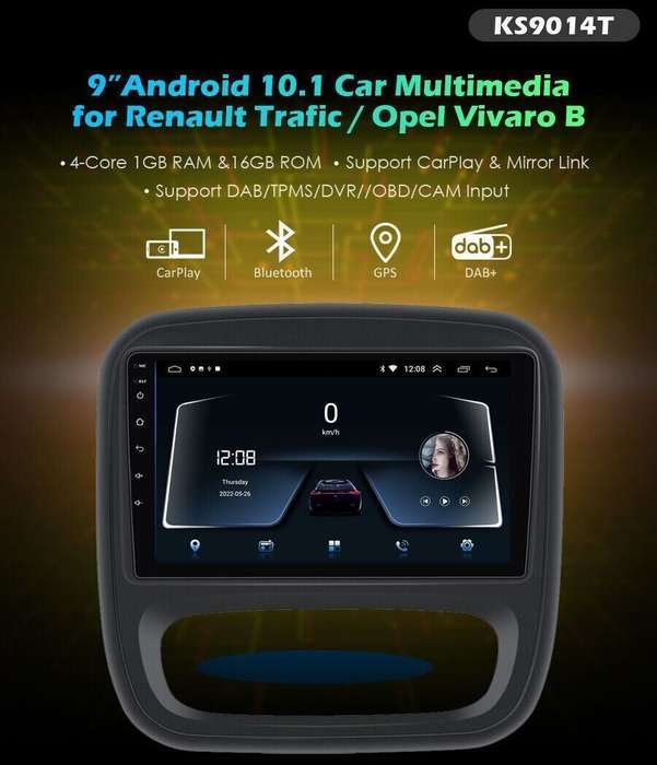 9"Touch Screen Car Radio Android 11 GPS Sat Nav For Renault Trafic X82 2014-2019
