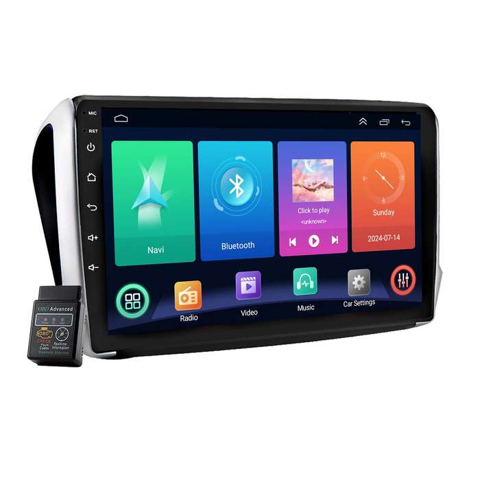 10.1" GPS Sat Nav For Peugeot 2008 2013-2020 Autoradio Android 12 Video bt DAB+