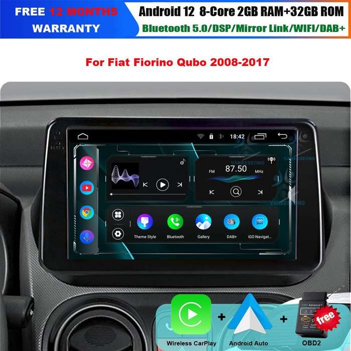 9" 64GB Android Auto For Peugeot Bipper 2008-2017 CarPlay Autoradio GPS