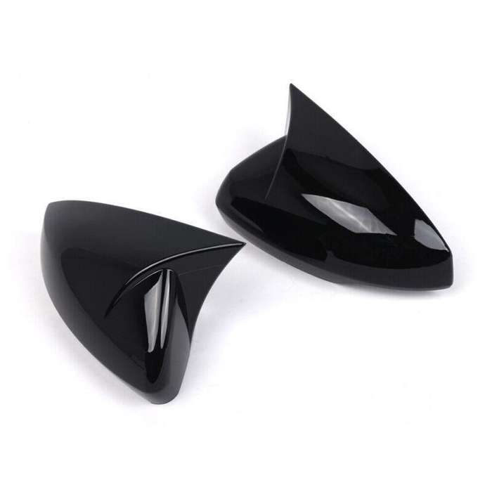 2pcs Rear View Wing Mirror Cover Caps For VW Polo MK6 2018-2022 Gloss Black