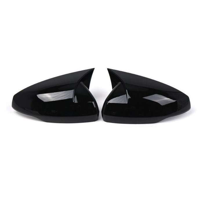 2pcs Rear View Wing Mirror Cover Caps For VW Polo MK6 2018-2022 Gloss Black