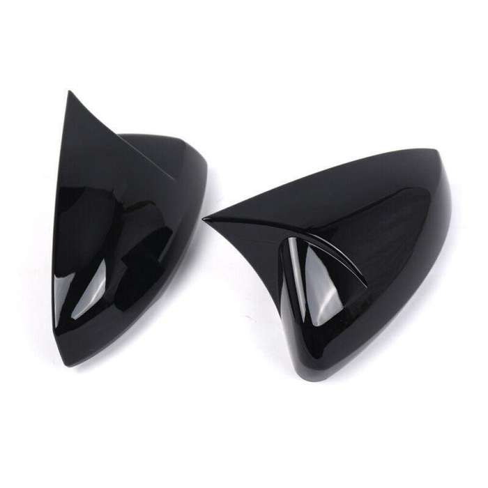 2pcs Rear View Wing Mirror Cover Caps For VW Polo MK6 2018-2022 Gloss Black