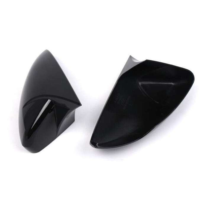 2pcs Rear View Wing Mirror Cover Caps For VW Polo MK6 2018-2022 Gloss Black