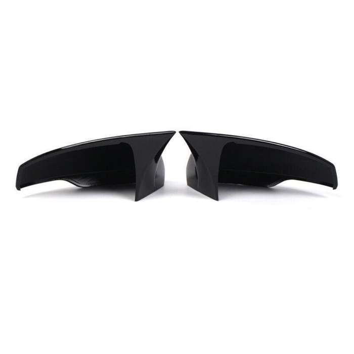 2pcs Rear View Wing Mirror Cover Caps For VW Polo MK6 2018-2022 Gloss Black