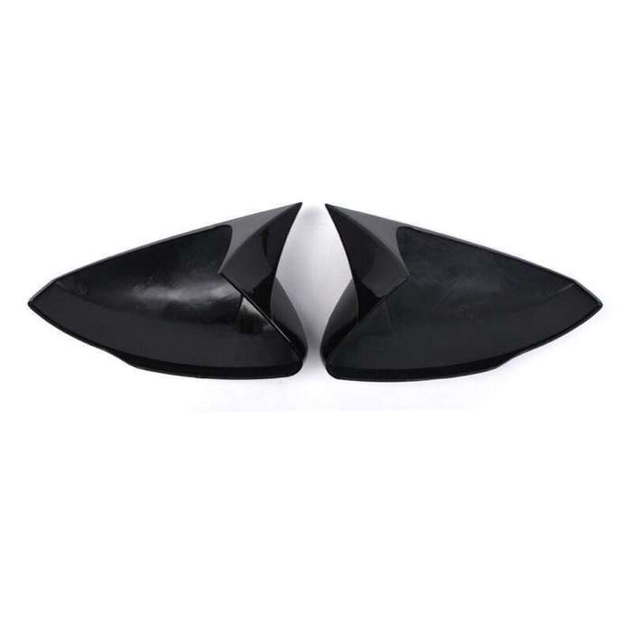 2pcs Rear View Wing Mirror Cover Caps For VW Polo MK6 2018-2022 Gloss Black