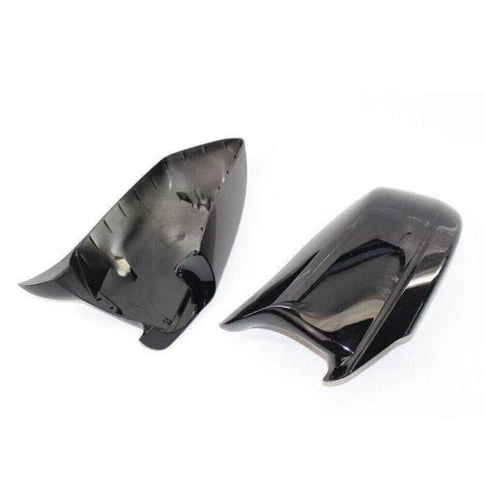 1 Pair L&amp;R Rearview Side Mirror Covers Bright Black Fit for BMW F10 F11 5-Series