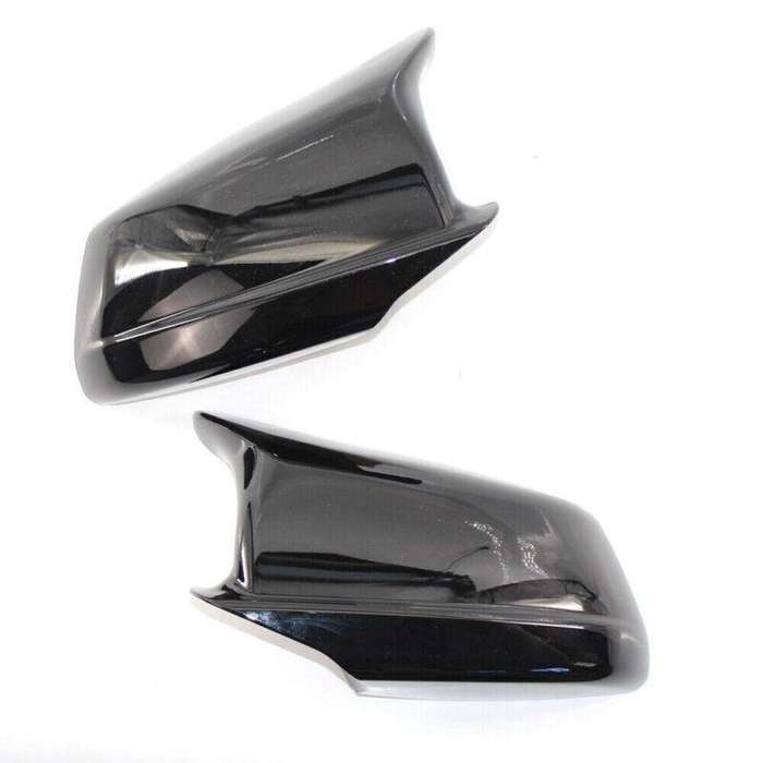 1 Pair L&amp;R Rearview Side Mirror Covers Bright Black Fit for BMW F10 F11 5-Series