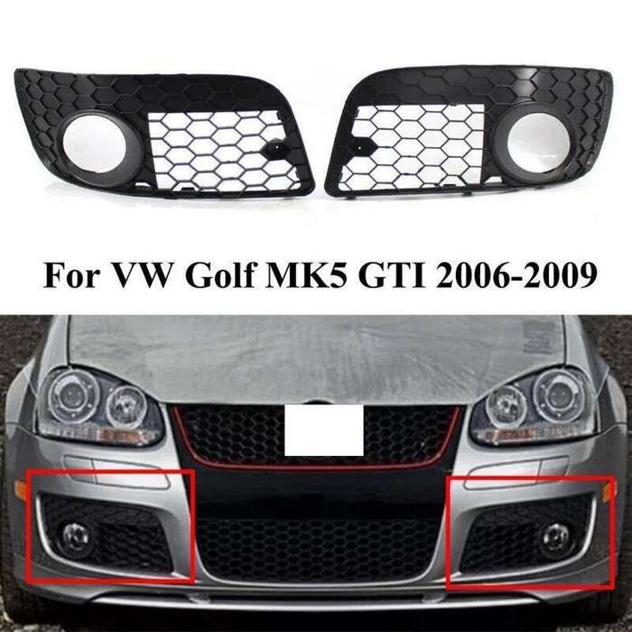 2x Bumper Fog Light Grill Grille Fit for VW Golf MK5 GTI 2006-2009 Replacement