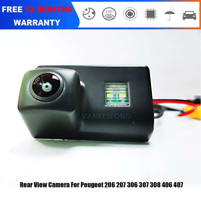 Car Reverse Backup Camera For Peugeot 307 308 MK1 406 407 Number Plate Light
