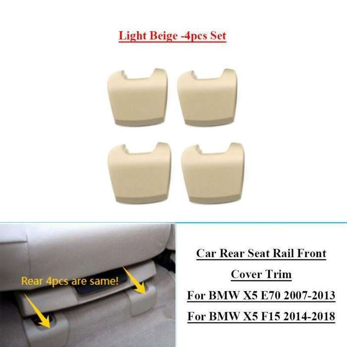 4x Car Rear Seat Rail Front Covers For BMW X5 E70 07-13 X5 F15 14-18 Light Beige